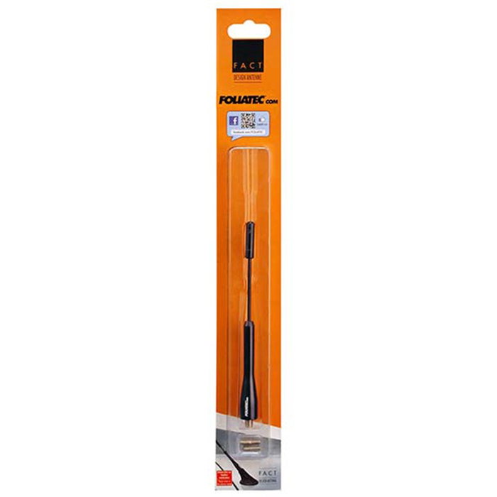 Foliatec FO34694 Antena Design Type 1.4 para Vehículo, Negra, 15.5 cm, Estética Deportiva