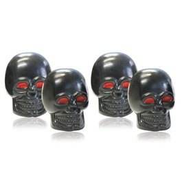 Foliatec Tapón de Válvula Aircaps Skull Negra con Rojo Ojos 4 Piezas FO32703
