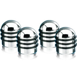 Foliatec Tapón de Válvula Aircaps Aluminio Chrome con 3 Juntas de Goma Negra para Llantas - 4 Piezas FO32791