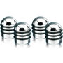 Foliatec Tapón de Válvula Aircaps Aluminio Chrome con 3 Juntas de Goma Negra para Llantas - 4 Piezas FO32791