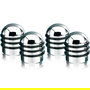 Foliatec Tapón de Válvula Aircaps Aluminio Chrome con 3 Juntas de Goma Negra para Llantas - 4 Piezas FO32791