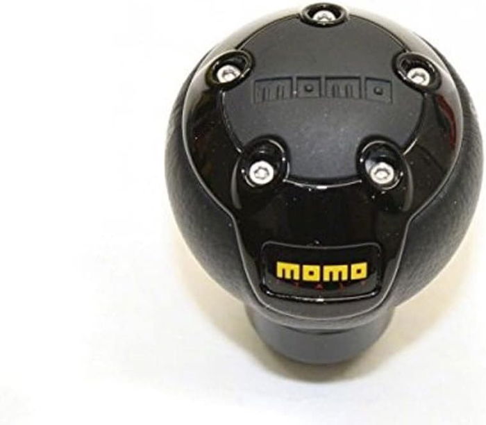 Momo MOMPONERO000BLKL Pomo de Cuero y Aluminio para una Sensación de Conducción Única