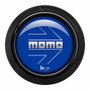 Momo Pulsador Arrow Logo Azul Cromado