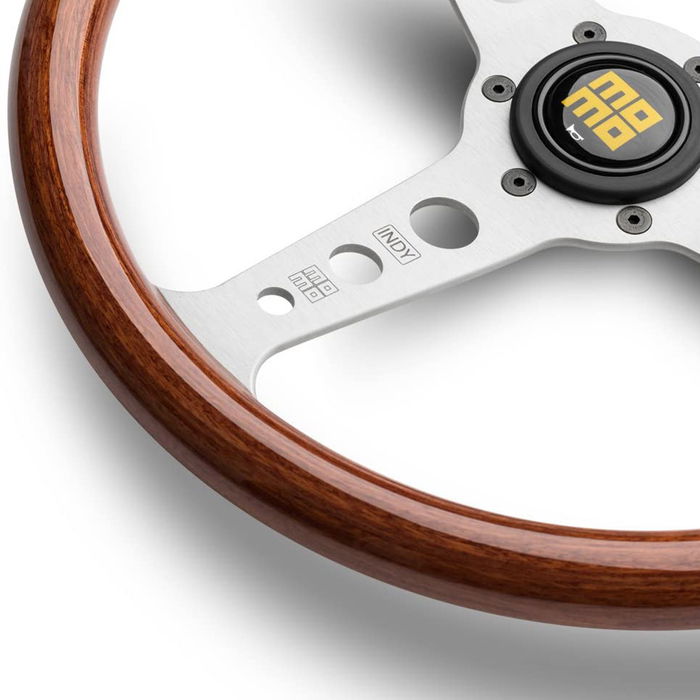MOMO Volante Madera Indy Heritage 350 MOMVINDYHERMW35 Caoba Aluminio 350mm