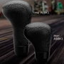 Momo MOM15511601111L Pomo de Cambio Anatómico Corto en Cuero Negro para Coche, 100mm