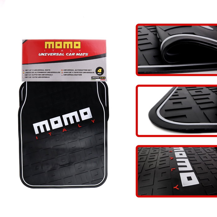 Momo Set de 4 Alfombrillas Universales Negro y Gris