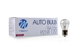 M-Tech Lámpara BA15S 12V/21W S25 Clear Pack de 10 unidades