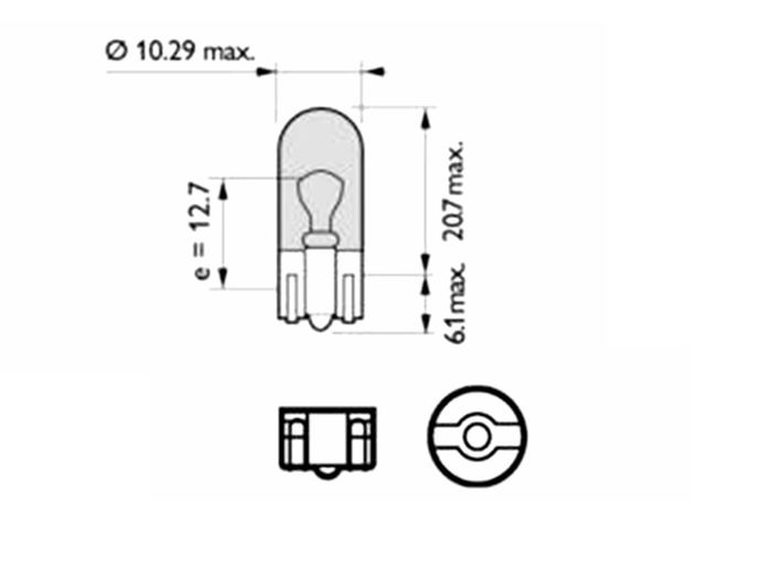 M-Tech Lámpara W2.1x9.5D 5W Ámbar Pack 10 Unidades