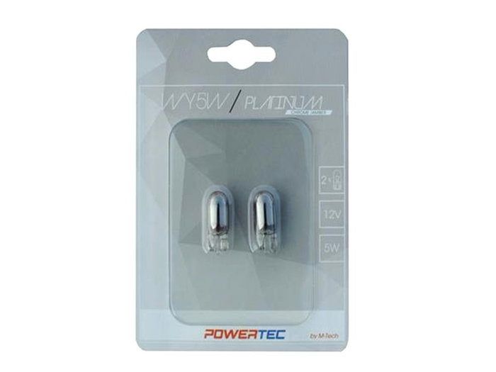 M-Tech PowerTec Platinum WY5W T10 5W Wedge 12V Chrome M-Tech PowerTec Platinum WY5W T10 5W Wedge 12V Chrome