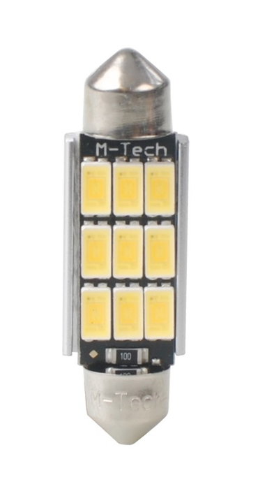 M-Tech Blister 2X LED L816W - C5W 41MM 9XSMD5630 Blanco