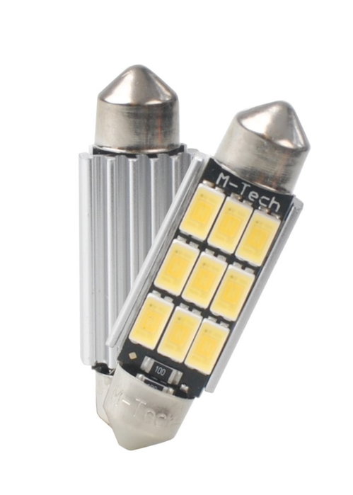 M-Tech Blister 2X LED L816W - C5W 41MM 9XSMD5630 Blanco