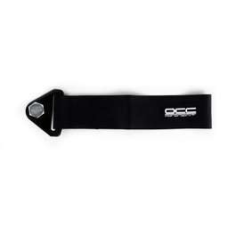 Occ Motorsport OCCRC023 Cinta de Remolque Negra para Coches, Nylon Alta Resistencia 3000 kg, Punto de Tiro Racing 25 x 5 cm