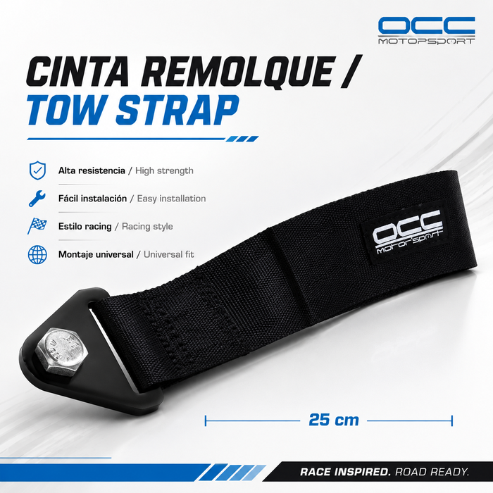 Occ Motorsport Cinta de Remolque Negra