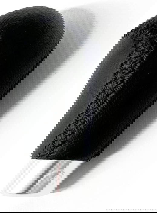 Occ Sport OCCPOM001 - Pomo Palanca De Cambios en Piel Negra para Interiores Deportivos - Compatible con Sistema Marcha Atras Tipo Gatillo