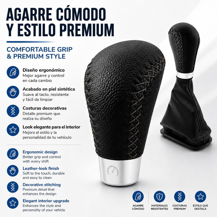 Occ Sport Pomo Palanca de Cambios Piel Negro