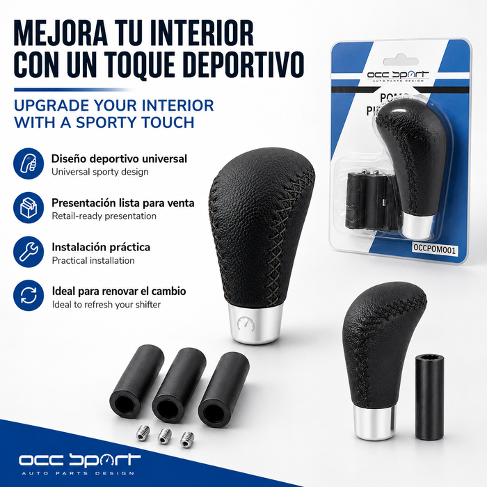 Occ Sport Pomo Palanca de Cambios Piel Negro