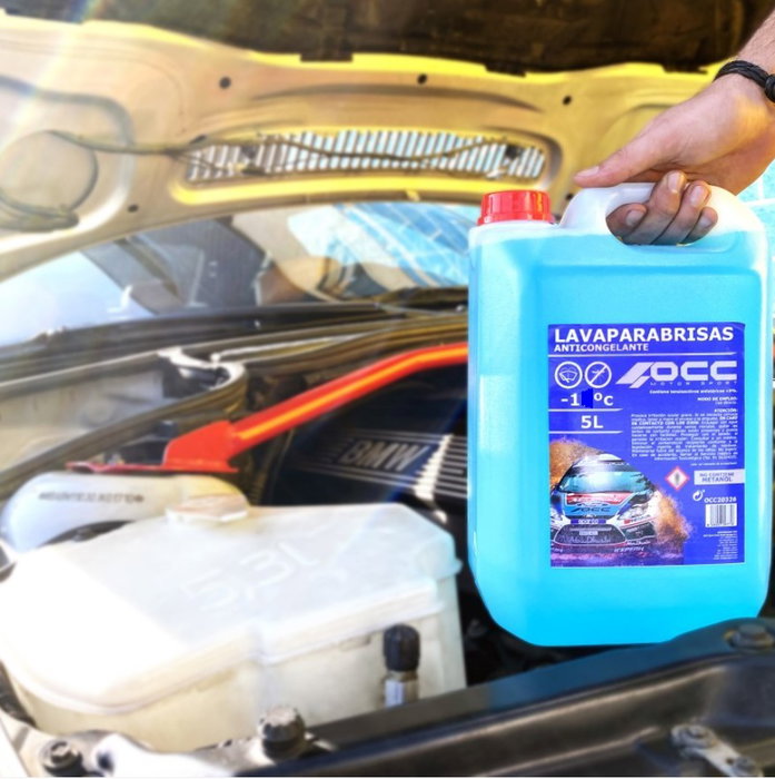 Occ Motorsport OCC20326 Liquido Limpiaparabrisas Anticongelante 5 Litros, Protección Frente al Frio, Libre de Metanol