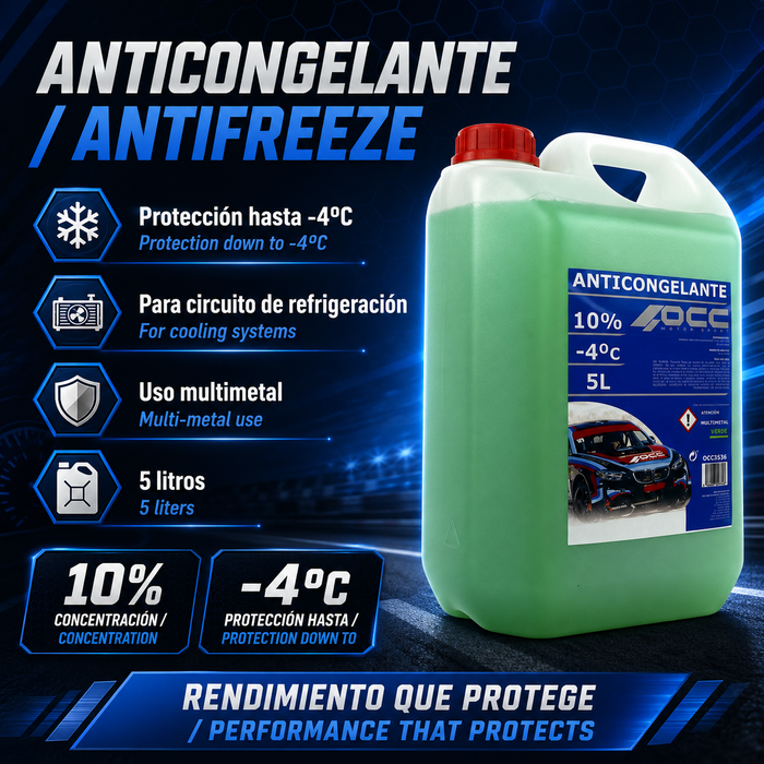 Occ Motorsport Anticongelante Verde 10% -4ºC 5 Litros Occ Motorsport Anticongelante Verde 10% -4ºC 5 Litros