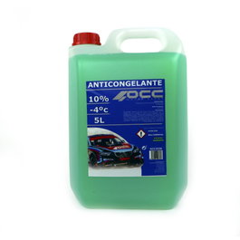 OCC Motorsport Anticongelante/Refrigerante Verde 10% Protección -4°C 5L para Aluminio y Aleaciones OCC3536