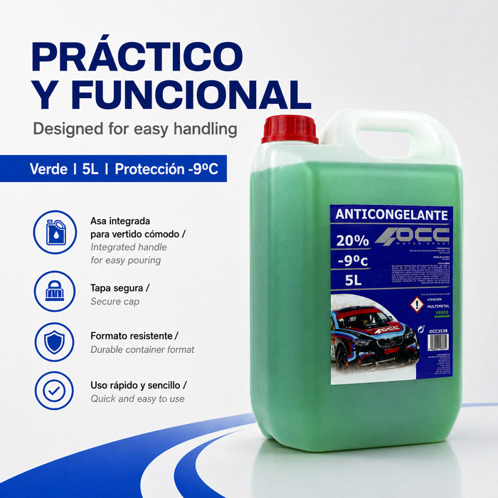 Occ Motorsport Anticongelante Verde 20% -9ºC 5 Litros