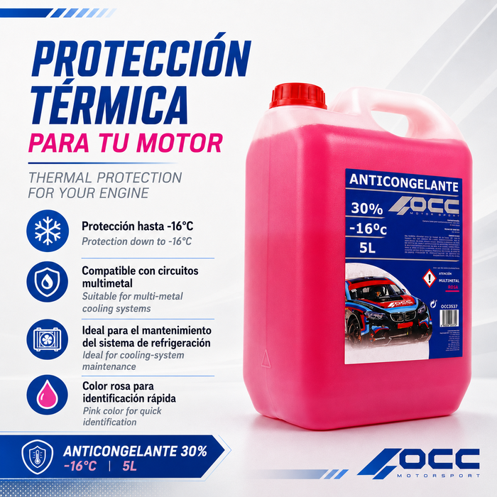 Occ Motorsport Anticongelante Rosa 30% -16ºC 5 Litros Occ Motorsport Anticongelante Rosa 30% -16ºC 5 Litros
