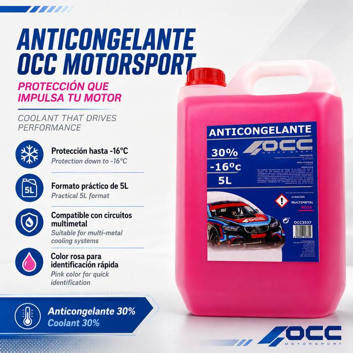 Occ Motorsport Anticongelante Rosa 30% -16ºC 5 Litros Occ Motorsport Anticongelante Rosa 30% -16ºC 5 Litros