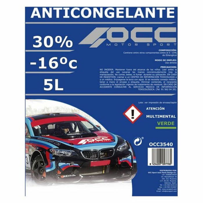 Anticongelante OCC Motorsport 30% Verde (5 L) Anticongelante OCC Motorsport 30% Verde (5 L)