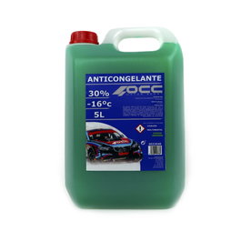 OCC Motorsport OCC3540 Anticongelante Verde Refrigerante 30% Protección -16°C 5 Litros - Protege Aluminio, Anticorrosivo, Antiespumante