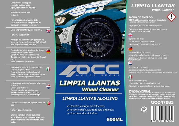Occ Motorsport Limpia Llantas Alcalino Power One 500 ml
