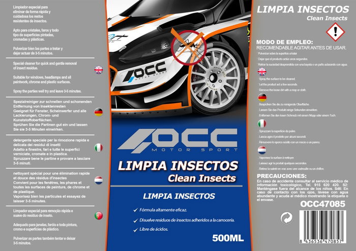 Occ Motorsport Limpia Insectos Coche 500 ml Occ Motorsport Limpia Insectos Coche 500 ml