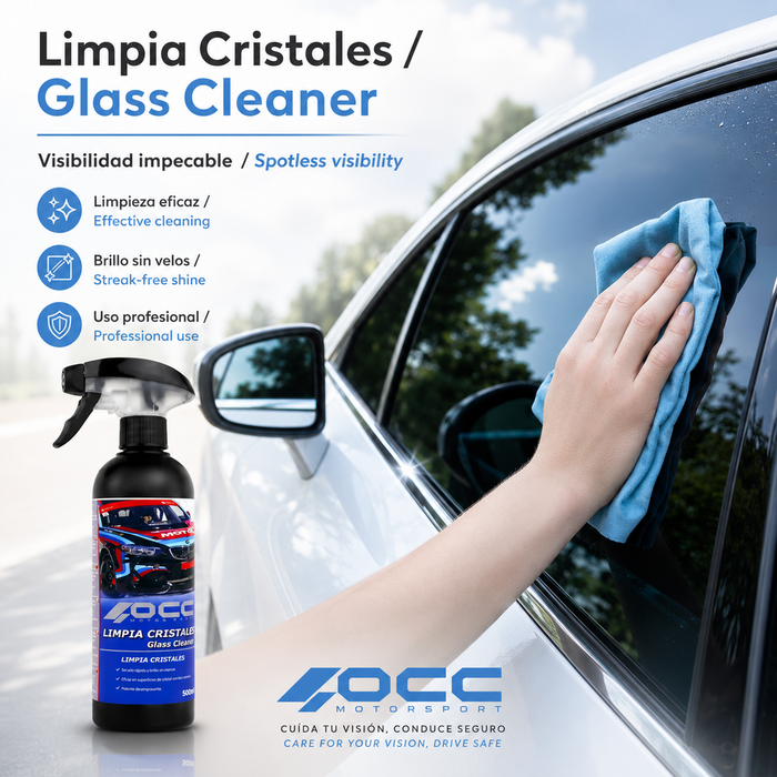 Occ Motorsport OCC47088 Limpiacristales para Coche 500 ml, Desengrasante Rápido para Interior y Exterior
