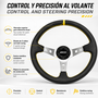 Occ Motorsport Volante Desplazado Mod. Track Piel Artificial Brazos Plata