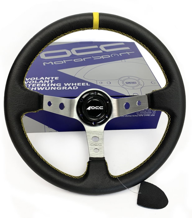 Occ Motorsport Volante Desplazado Mod. Track Piel Artificial Brazos Plata Occ Motorsport Volante Desplazado Mod. Track Piel Artificial Brazos Plata