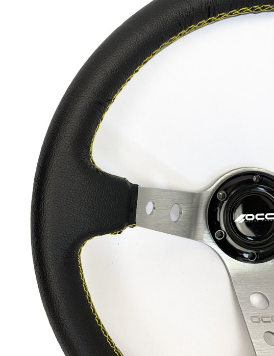 Occ Motorsport Volante Desplazado Mod. Track Piel Artificial Brazos Plata Occ Motorsport Volante Desplazado Mod. Track Piel Artificial Brazos Plata