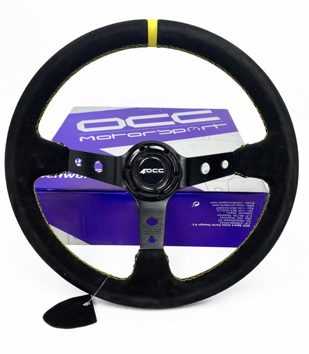 Occ Motorsport Volante Track Desplazado Piel Vuelta Brazos Negros