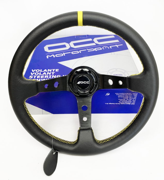 Occ Motorsport Volante Track Desplazado Piel Artificial Brazos Negros