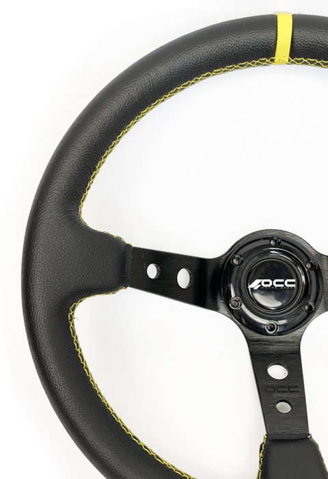 Occ Motorsport Volante Track Desplazado Piel Artificial Brazos Negros