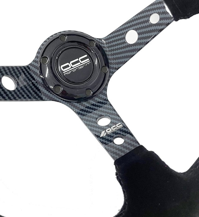 Occ Motorsport Volante Track Desplazado Piel Vuelta y Carbon Look