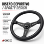 Occ Motorsport Volante Classic Desplazado Piel Perforada Brazos Negros