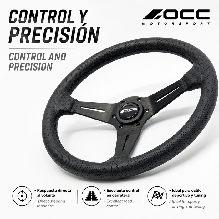 Occ Motorsport Volante Classic Desplazado Piel Perforada Brazos Negros Occ Motorsport Volante Classic Desplazado Piel Perforada Brazos Negros