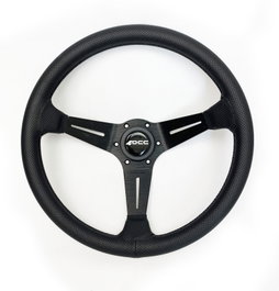 Occ Motorsport OCCVOL008 Volante Deportivo Desplazado Classic, Piel Perforada, Brazos Negros, 350 mm, Patron 6 Tornillos