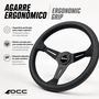 Occ Motorsport Volante Classic Desplazado Piel Perforada Brazos Negros