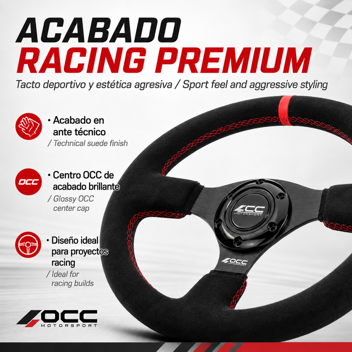 Occ Motorsport Volante Plano Mod. Revenge Piel Vuelta Brazos Negros Occ Motorsport Volante Plano Mod. Revenge Piel Vuelta Brazos Negros