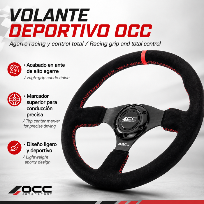 Occ Motorsport Volante Plano Mod. Revenge Piel Vuelta Brazos Negros Occ Motorsport Volante Plano Mod. Revenge Piel Vuelta Brazos Negros
