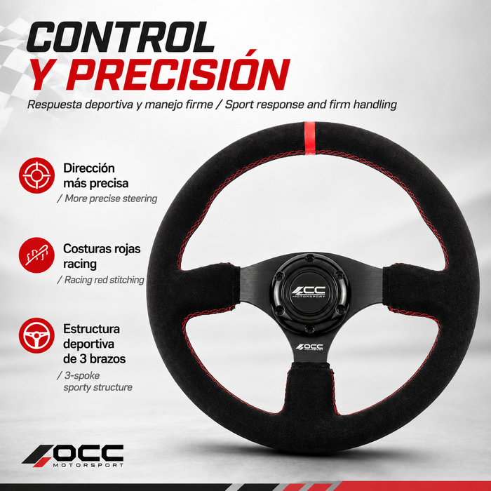 Occ Motorsport Volante Plano Mod. Revenge Piel Vuelta Brazos Negros Occ Motorsport Volante Plano Mod. Revenge Piel Vuelta Brazos Negros