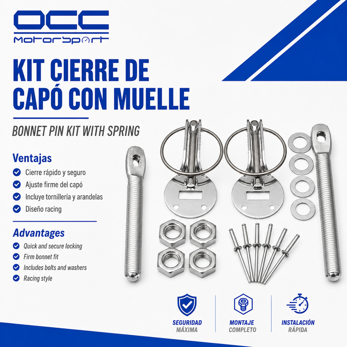 Occ Motorsport Kit Cierre Capot Plata