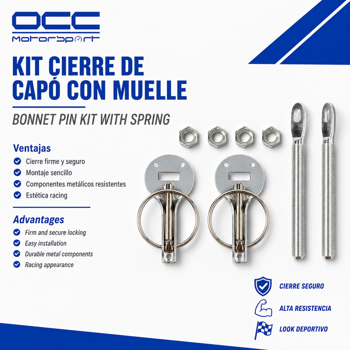 Occ Motorsport Kit Cierre Capot Plata