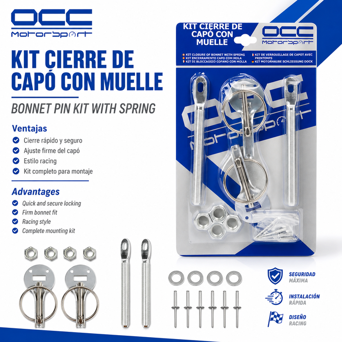 Occ Motorsport Kit Cierre Capot Plata
