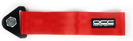 Occ Motorsport Cinta De Remolque Roja OCCRC013 - Nylon Alta Resistencia, Capacidad 3000 kg, Soporte Metálico, 25 x 5 cm