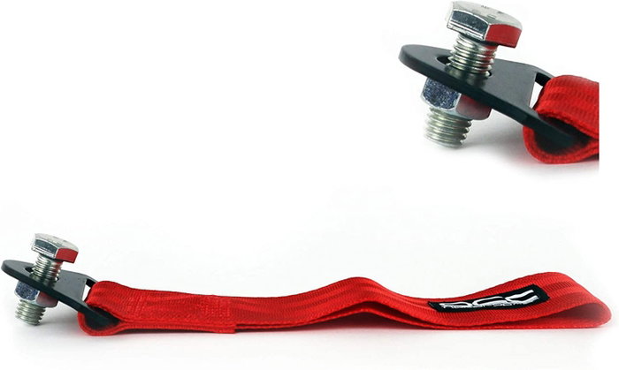Occ Motorsport Cinta De Remolque Roja OCCRC013 - Nylon Alta Resistencia, Capacidad 3000 kg, Soporte Metálico, 25 x 5 cm